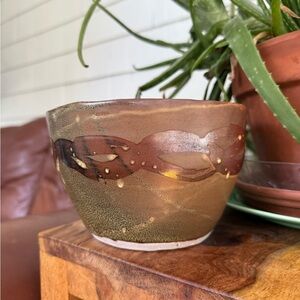 Vintage Handcrafted Studio pottery bowl signed